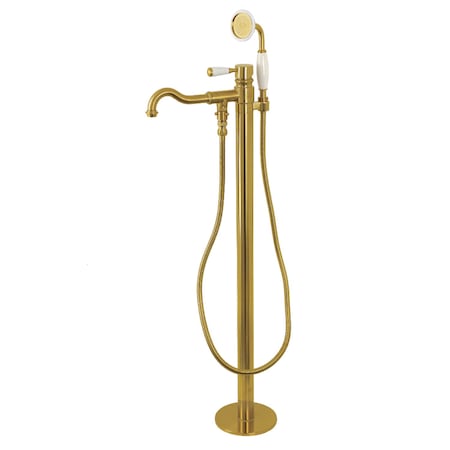 Kingston Brass Freestanding Tub Faucet, Brushed Brass, Freestanding KS7137DPL